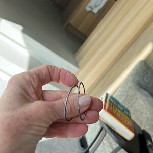 18karat gold (black plated)diamond hoops. Inside out diamond